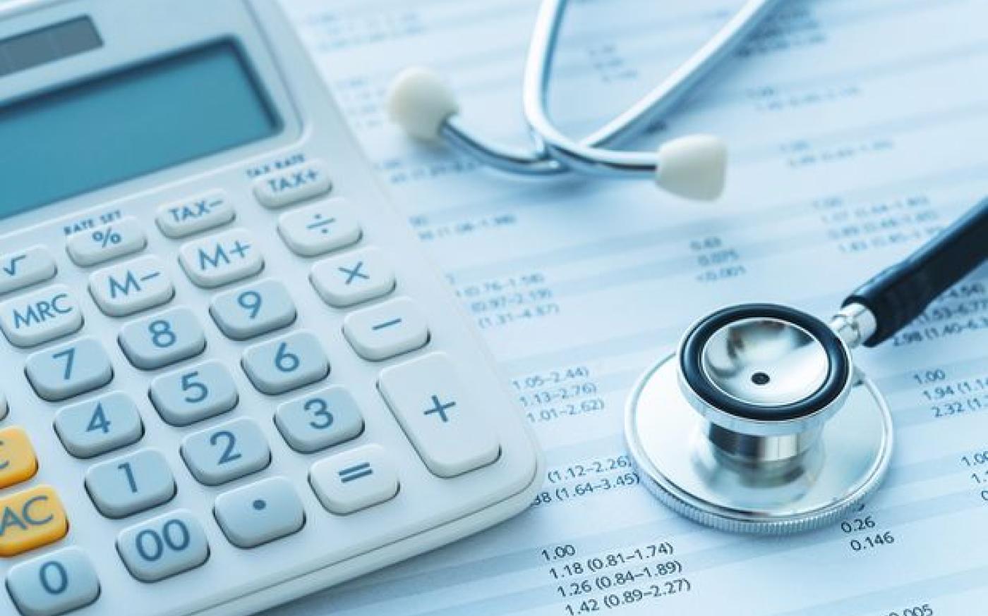 Calculator and stethoscope